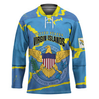 Personalized US Virgin Islands Hockey Jersey Grunge Stylized