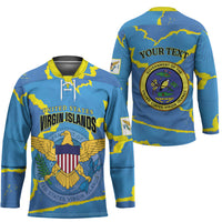 Personalized US Virgin Islands Hockey Jersey Grunge Stylized