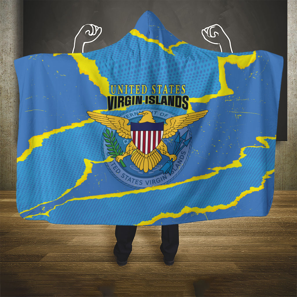 US Virgin Islands Hooded Blanket Grunge Stylized