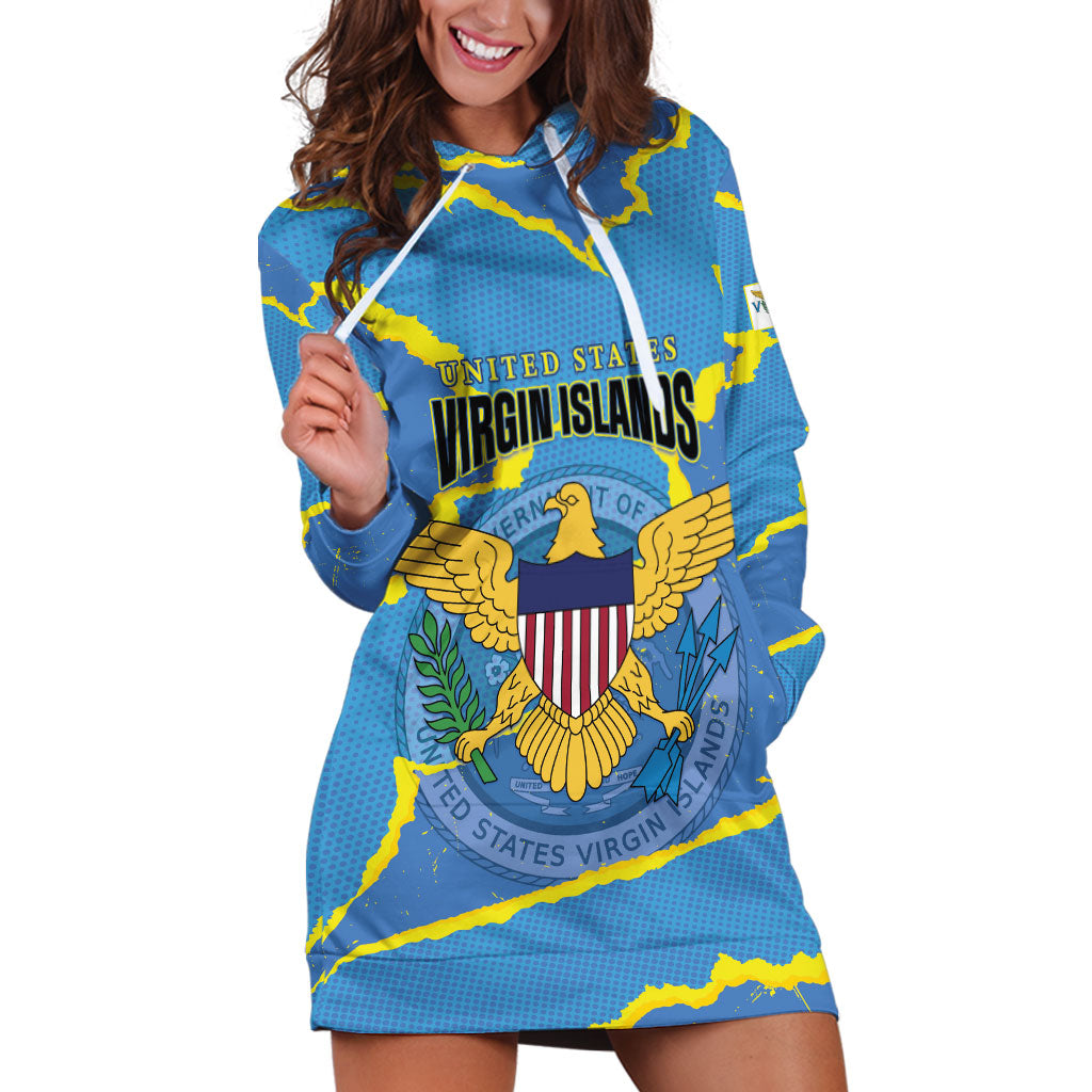 Personalized US Virgin Islands Hoodie Dress Grunge Stylized