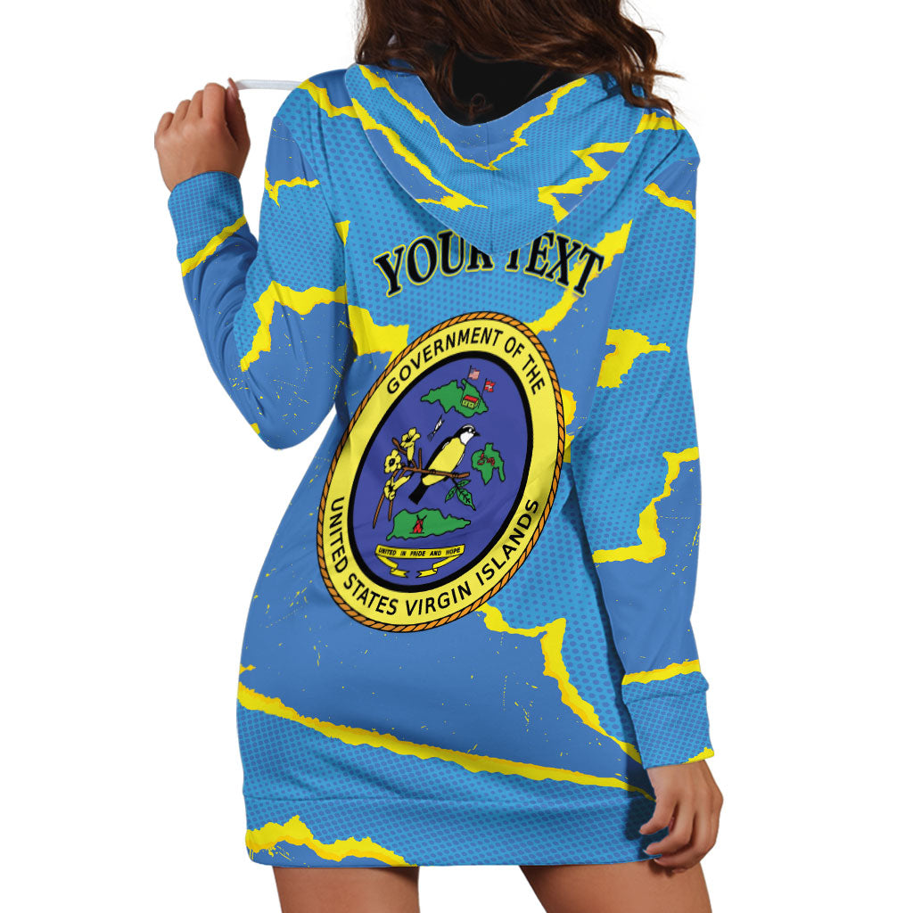 Personalized US Virgin Islands Hoodie Dress Grunge Stylized