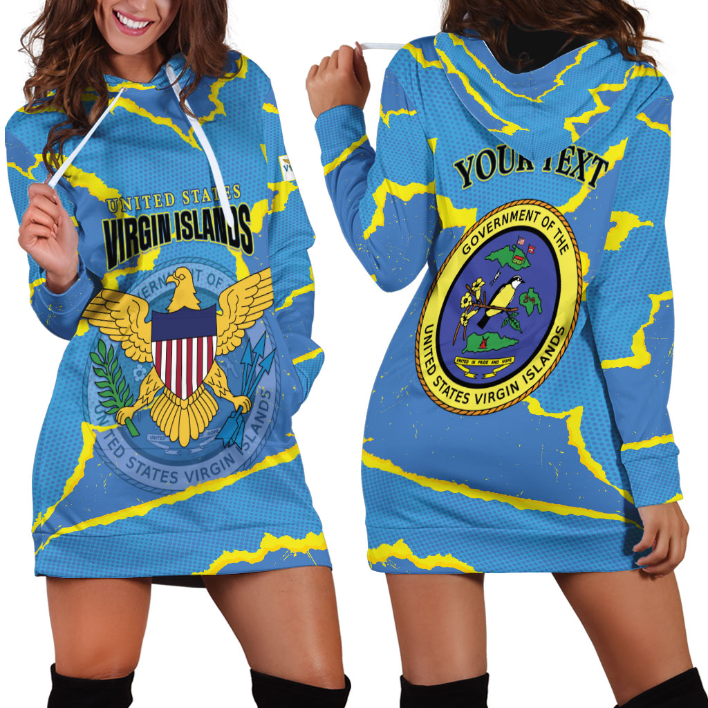 Personalized US Virgin Islands Hoodie Dress Grunge Stylized