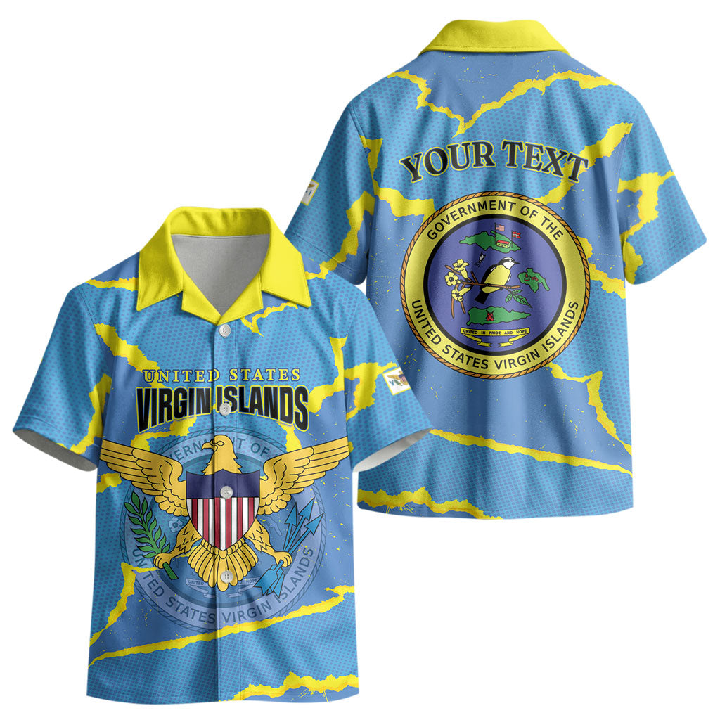 Personalized US Virgin Islands Kid Hawaiian Shirt Grunge Stylized LT01