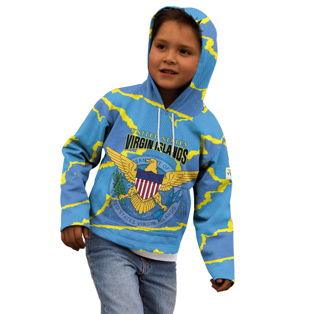 Personalized US Virgin Islands Kid Hoodie Grunge Stylized