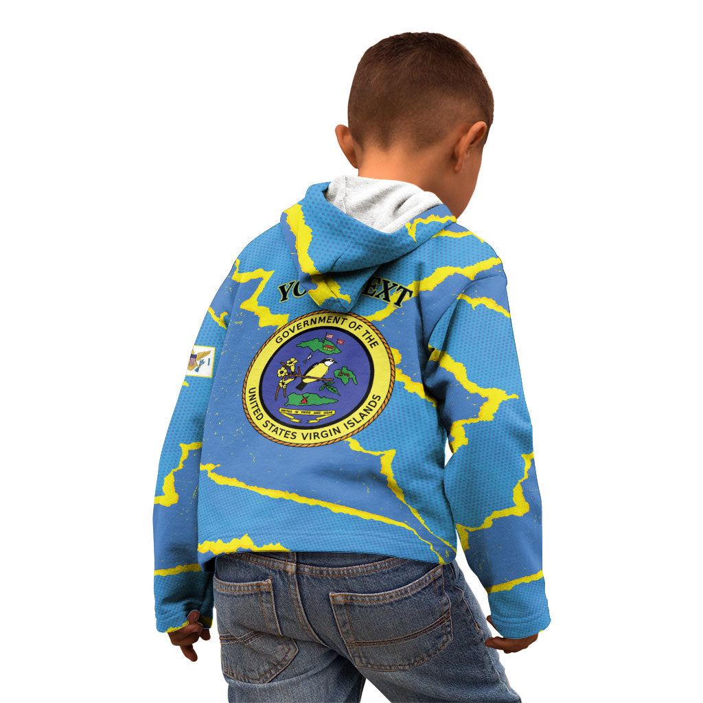 Personalized US Virgin Islands Kid Hoodie Grunge Stylized