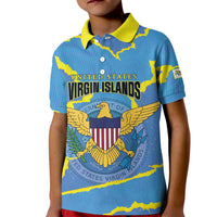 Personalized US Virgin Islands Kid Polo Shirt Grunge Stylized