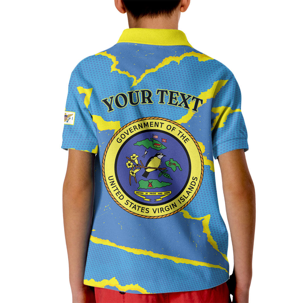 Personalized US Virgin Islands Kid Polo Shirt Grunge Stylized