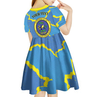 Personalized US Virgin Islands Kid Short Sleeve Dress Grunge Stylized