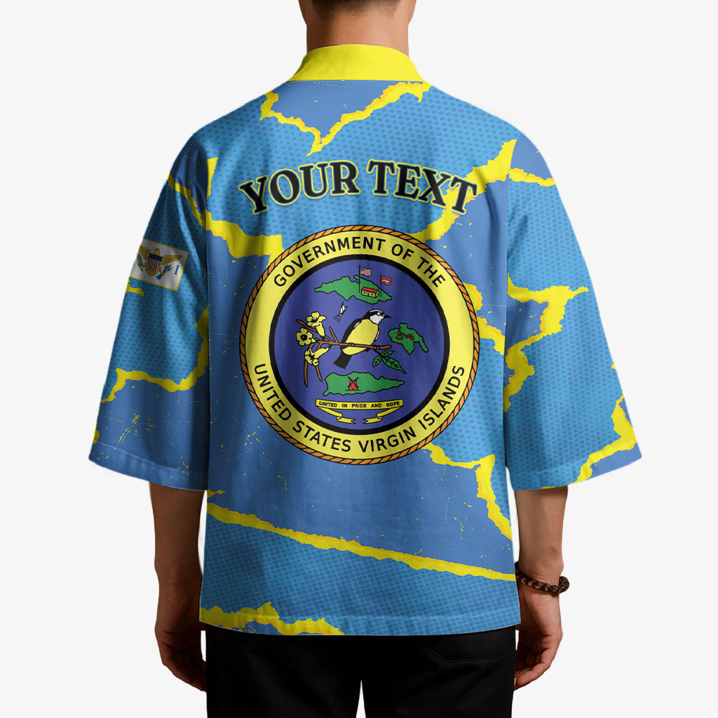 Personalized US Virgin Islands Kimono Grunge Stylized
