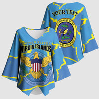 Personalized US Virgin Islands Kimono Sleeve Blouse Grunge Stylized