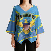 Personalized US Virgin Islands Kimono Sleeve Blouse Grunge Stylized