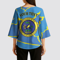 Personalized US Virgin Islands Kimono Sleeve Blouse Grunge Stylized
