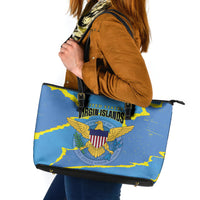 US Virgin Islands Leather Tote Bag Grunge Stylized