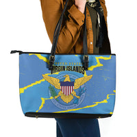 US Virgin Islands Leather Tote Bag Grunge Stylized