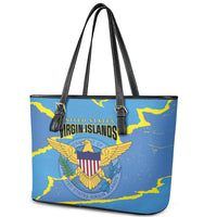 US Virgin Islands Leather Tote Bag Grunge Stylized