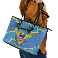 US Virgin Islands Leather Tote Bag Grunge Stylized