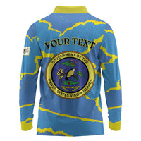 Personalized US Virgin Islands Long Sleeve Polo Shirt Grunge Stylized