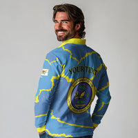 Personalized US Virgin Islands Long Sleeve Polo Shirt Grunge Stylized