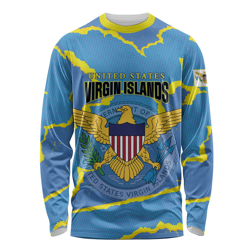 Personalized US Virgin Islands Long Sleeve Shirt Grunge Stylized