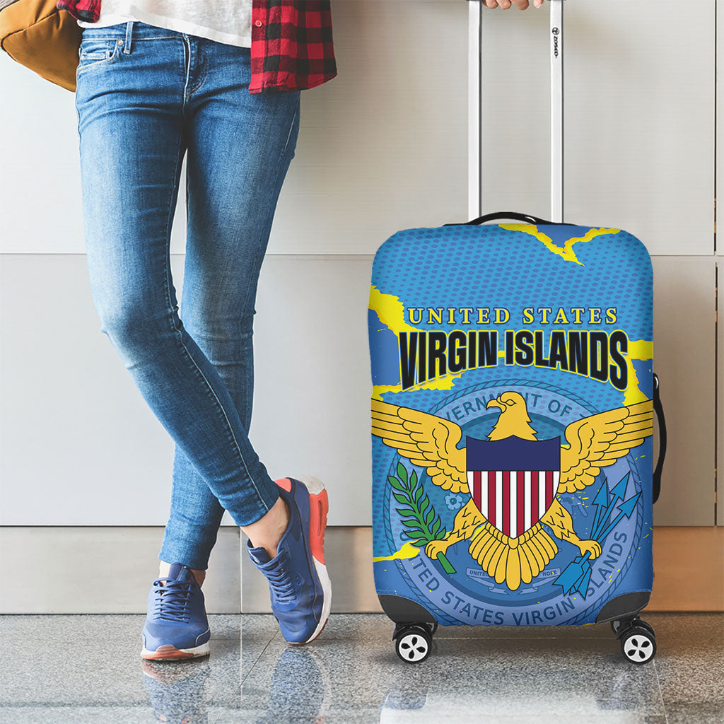 US Virgin Islands Luggage Cover Grunge Stylized