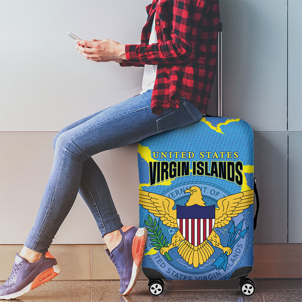 US Virgin Islands Luggage Cover Grunge Stylized