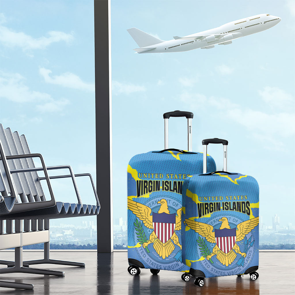 US Virgin Islands Luggage Cover Grunge Stylized