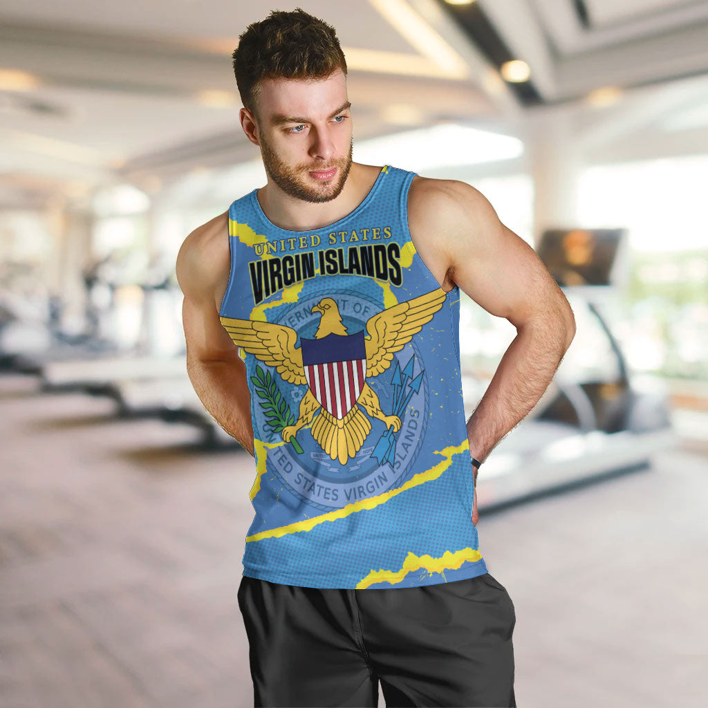 Personalized US Virgin Islands Men Tank Top Grunge Stylized