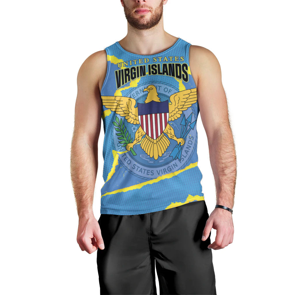 Personalized US Virgin Islands Men Tank Top Grunge Stylized