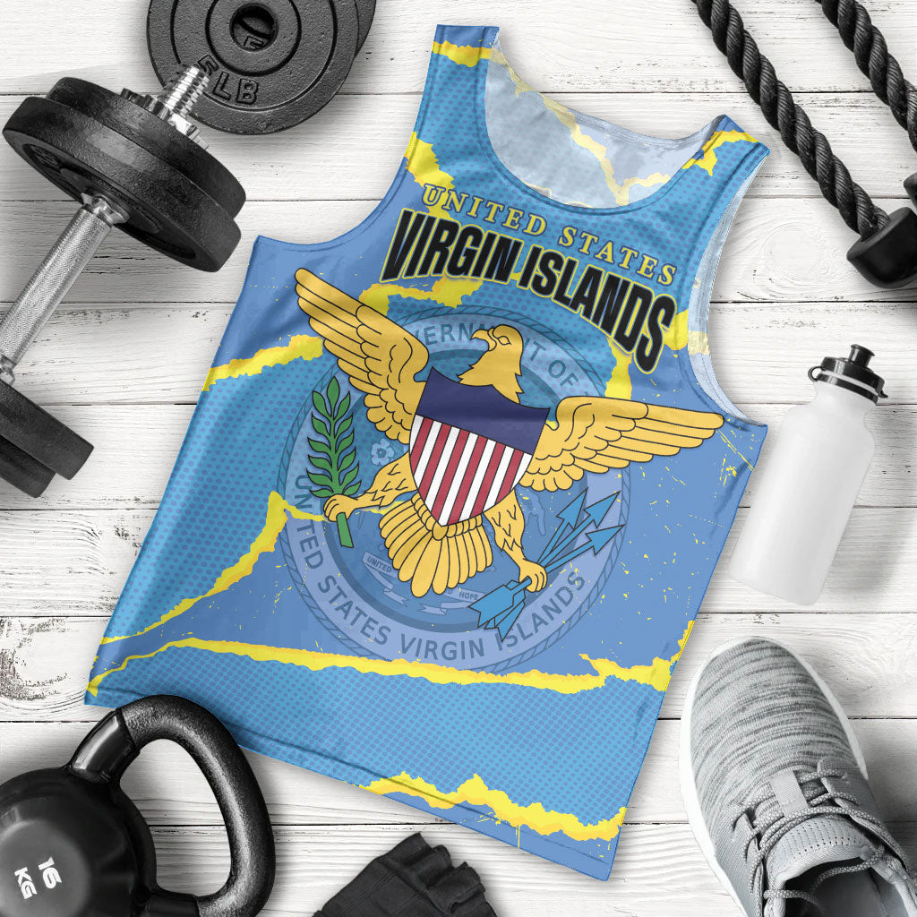 Personalized US Virgin Islands Men Tank Top Grunge Stylized