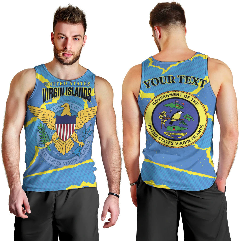 Personalized US Virgin Islands Men Tank Top Grunge Stylized