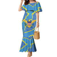 Personalized US Virgin Islands Mermaid Dress Grunge Stylized