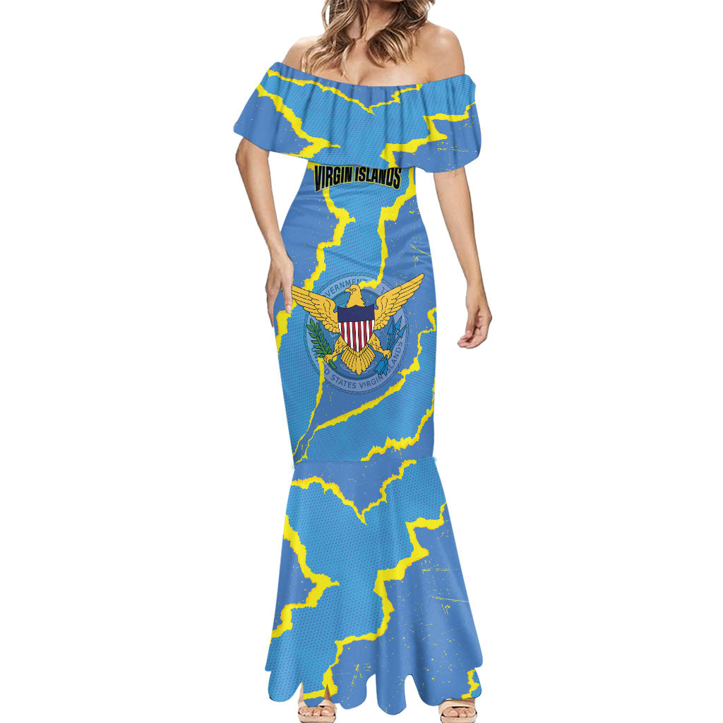 Personalized US Virgin Islands Mermaid Dress Grunge Stylized