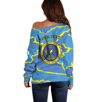 Personalized US Virgin Islands Off Shoulder Sweater Grunge Stylized