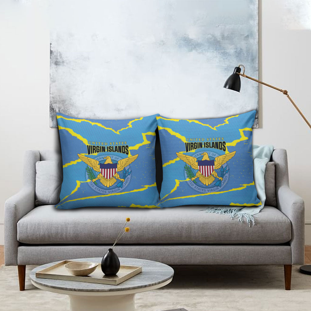 US Virgin Islands Pillow Cover Grunge Stylized