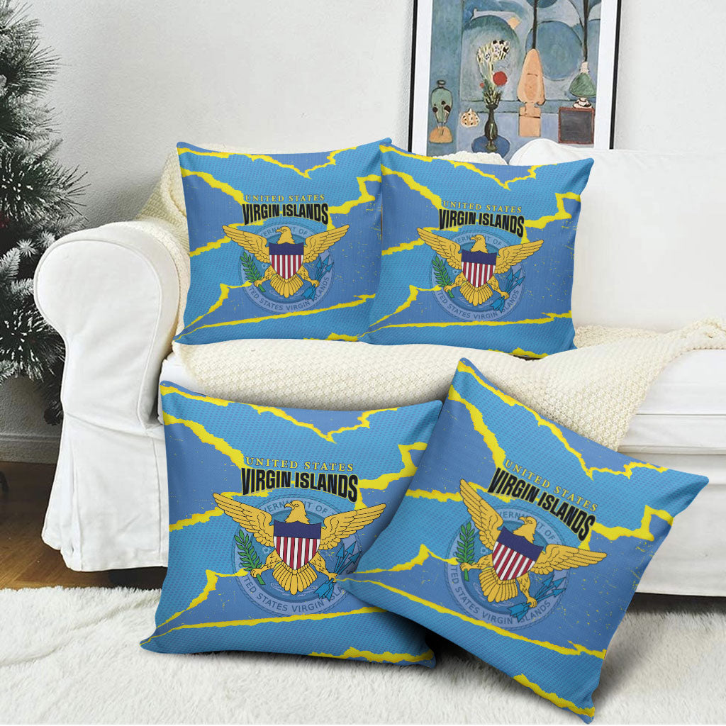 US Virgin Islands Pillow Cover Grunge Stylized