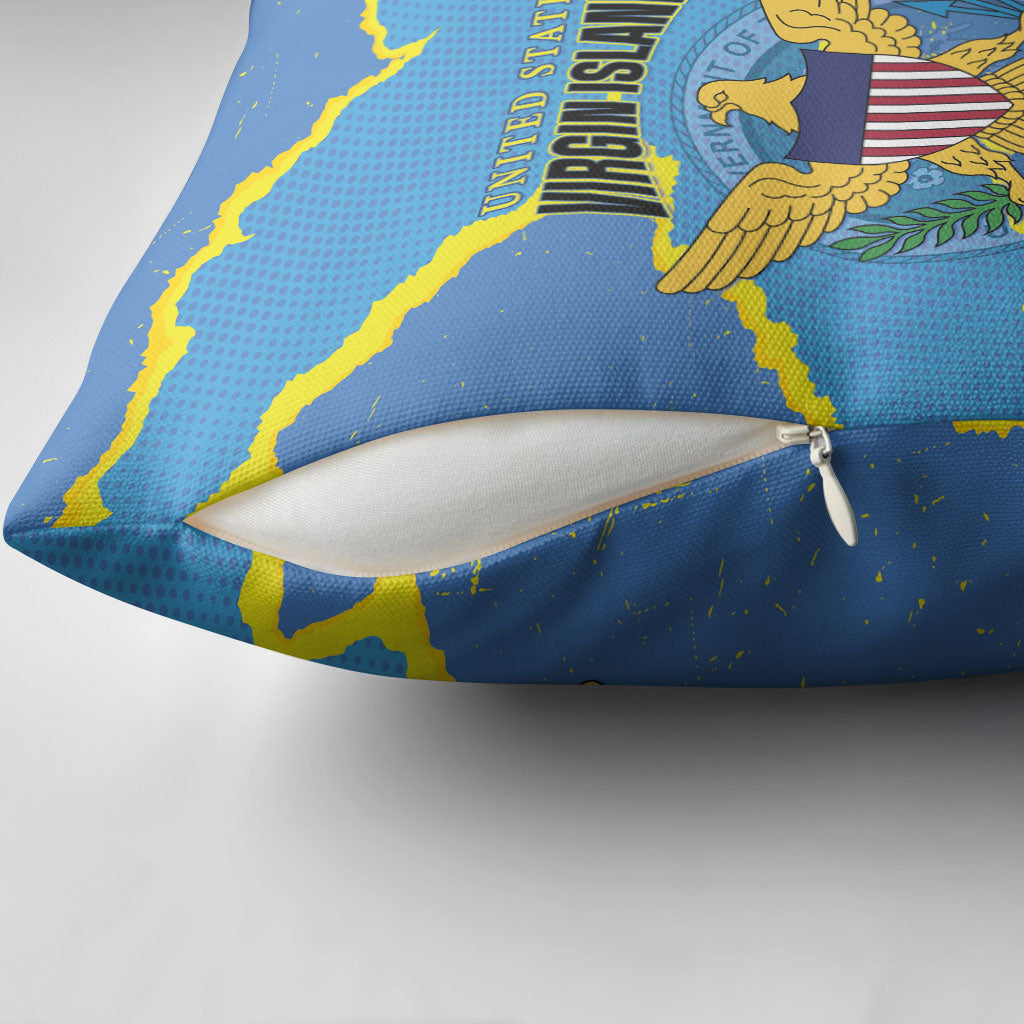 US Virgin Islands Pillow Cover Grunge Stylized