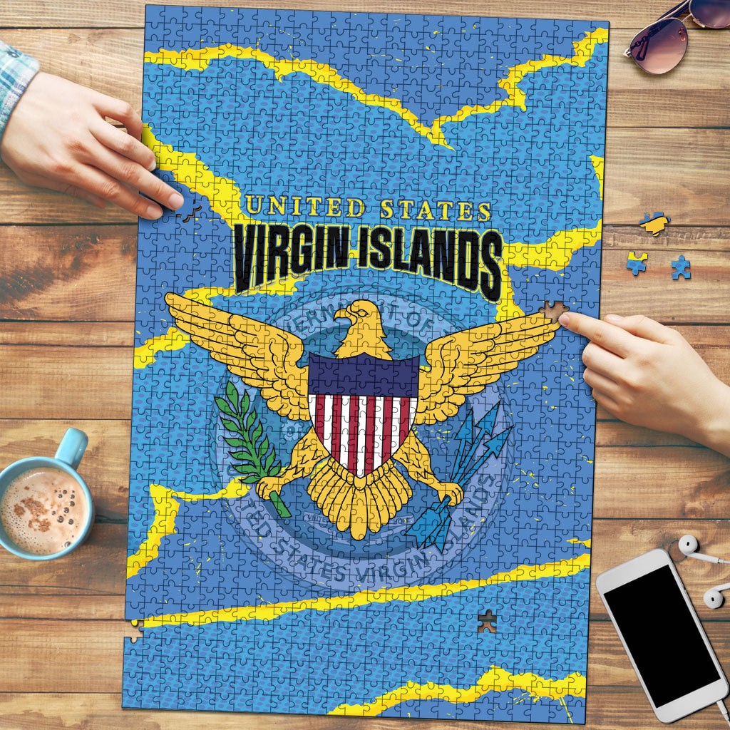 US Virgin Islands Puzzle Grunge Stylized
