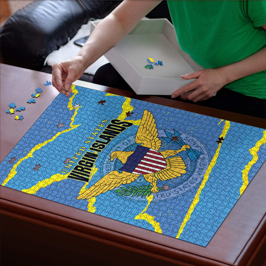 US Virgin Islands Puzzle Grunge Stylized