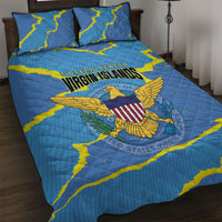 US Virgin Islands Quilt Bed Set Grunge Stylized