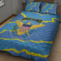 US Virgin Islands Quilt Bed Set Grunge Stylized