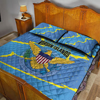 US Virgin Islands Quilt Bed Set Grunge Stylized