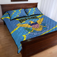 US Virgin Islands Quilt Bed Set Grunge Stylized