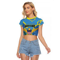 Personalized US Virgin Islands Raglan Cropped T Shirt Grunge Stylized