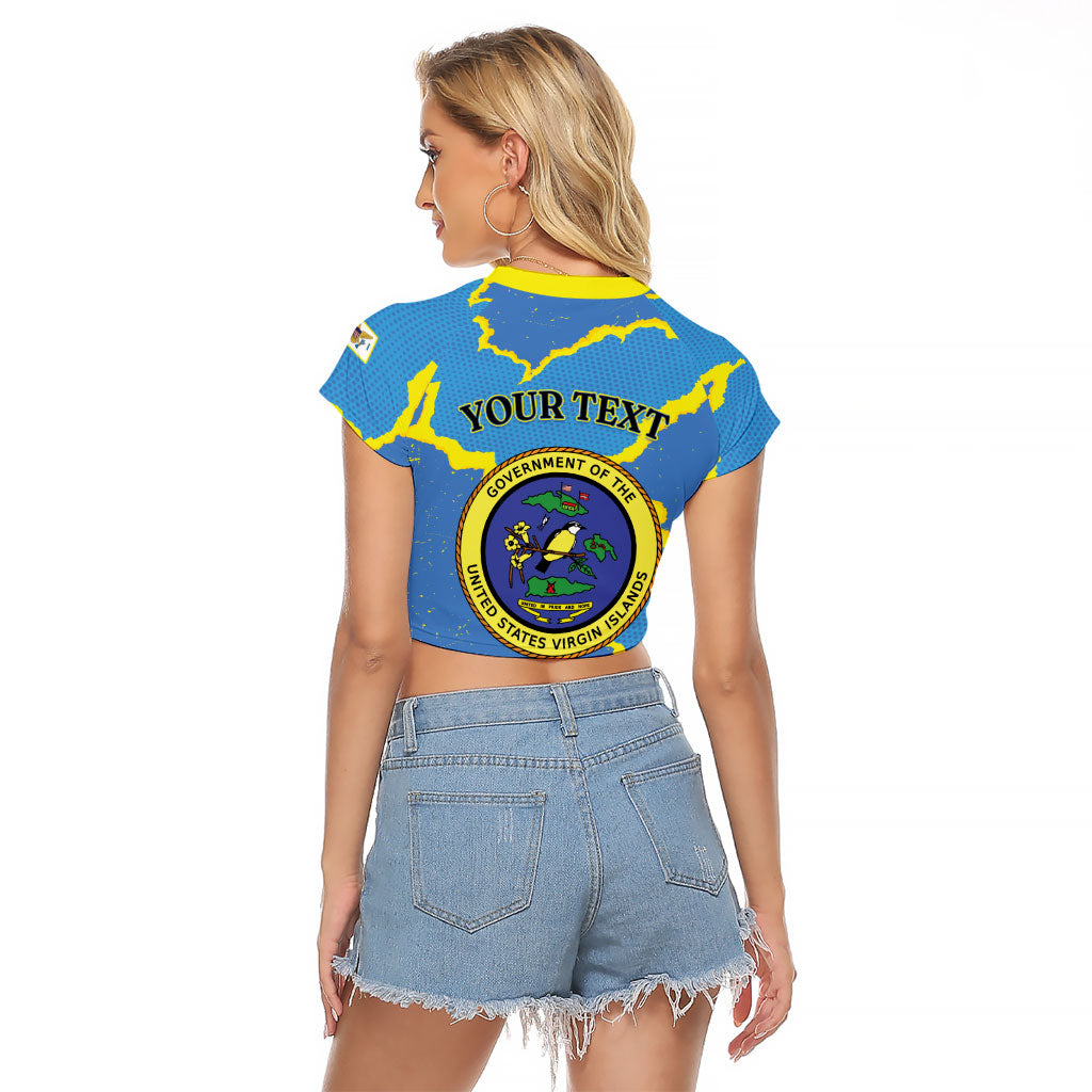 Personalized US Virgin Islands Raglan Cropped T Shirt Grunge Stylized