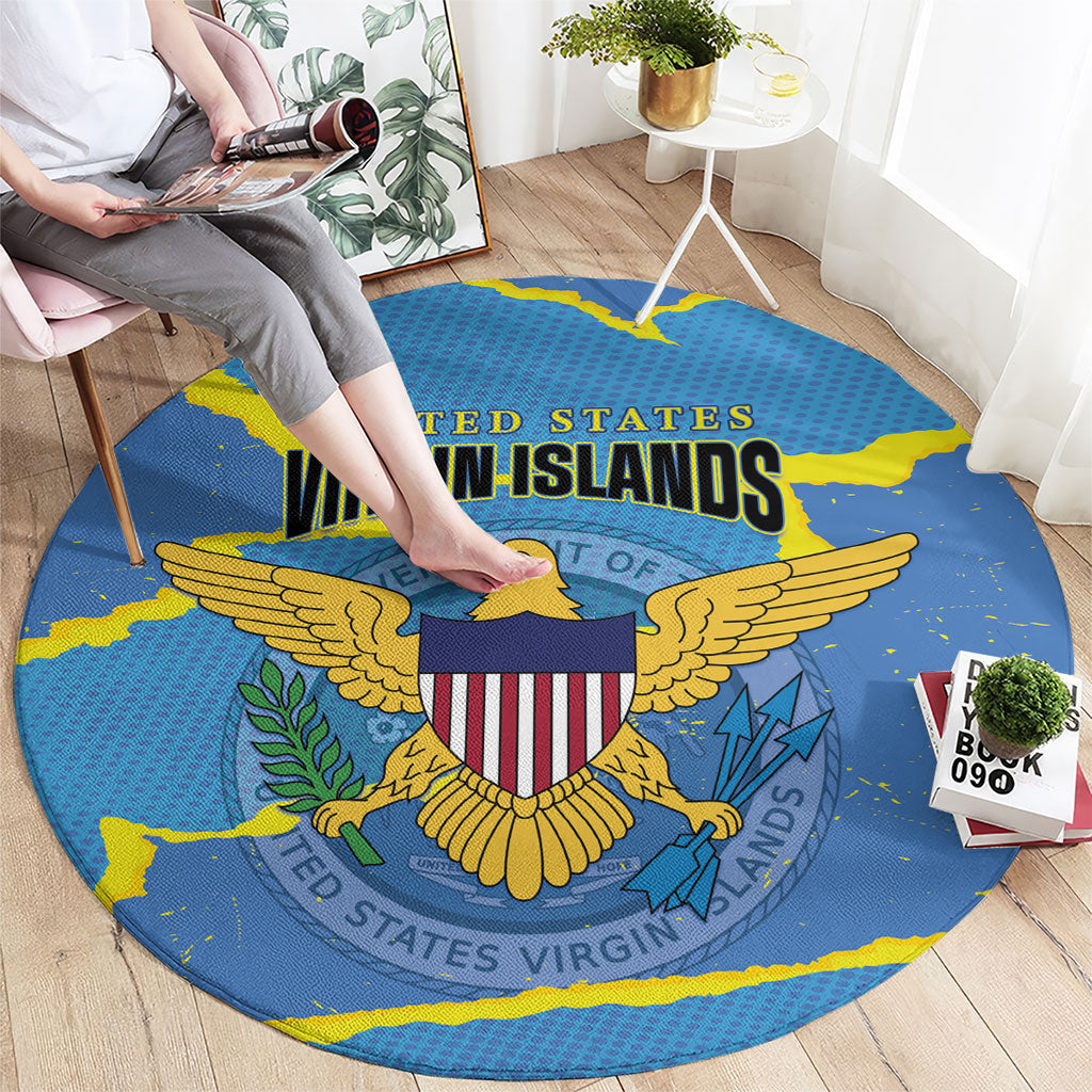 US Virgin Islands Round Carpet Grunge Stylized