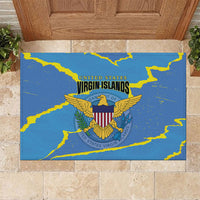 US Virgin Islands Rubber Doormat Grunge Stylized
