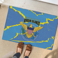 US Virgin Islands Rubber Doormat Grunge Stylized