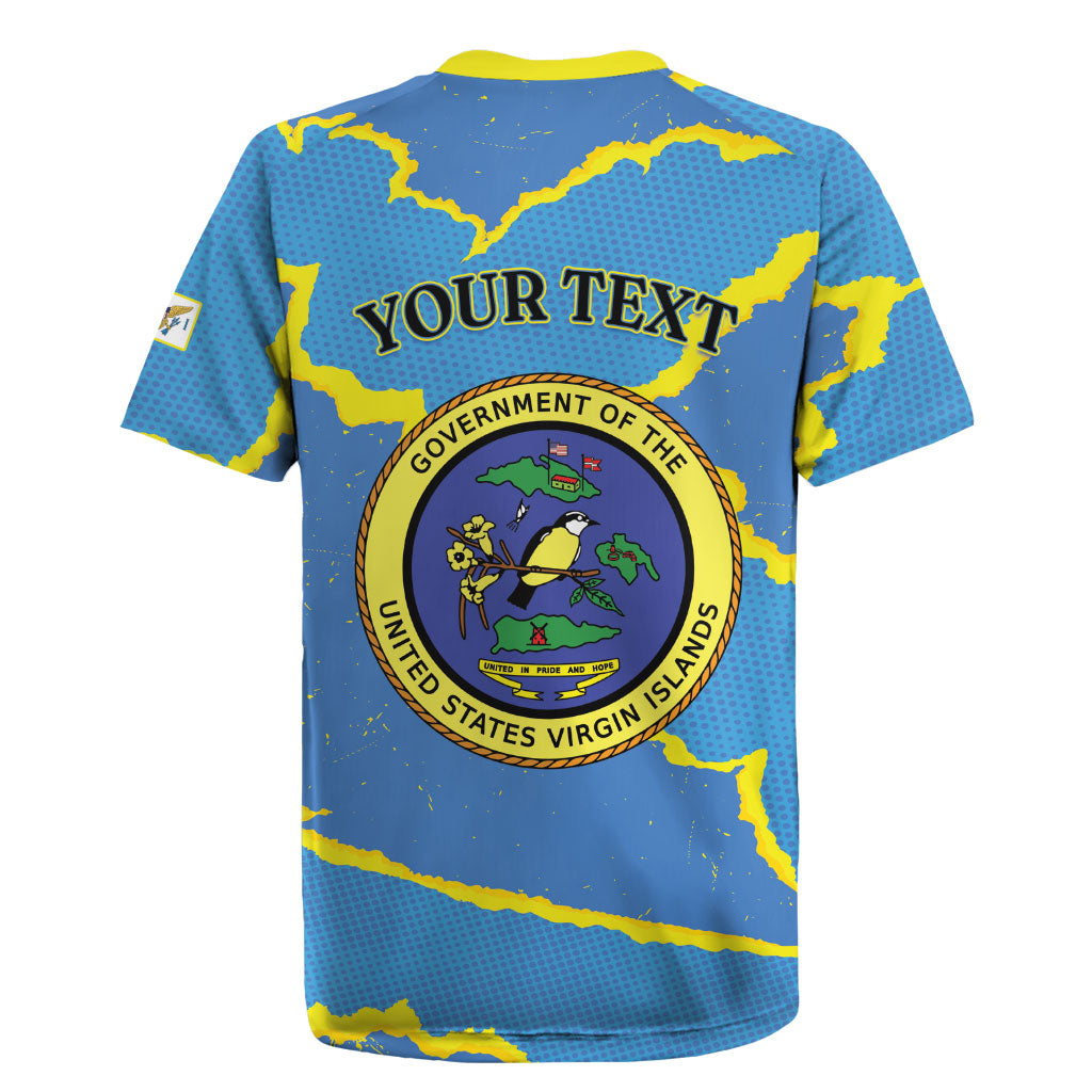 Personalized US Virgin Islands Rugby Jersey Grunge Stylized
