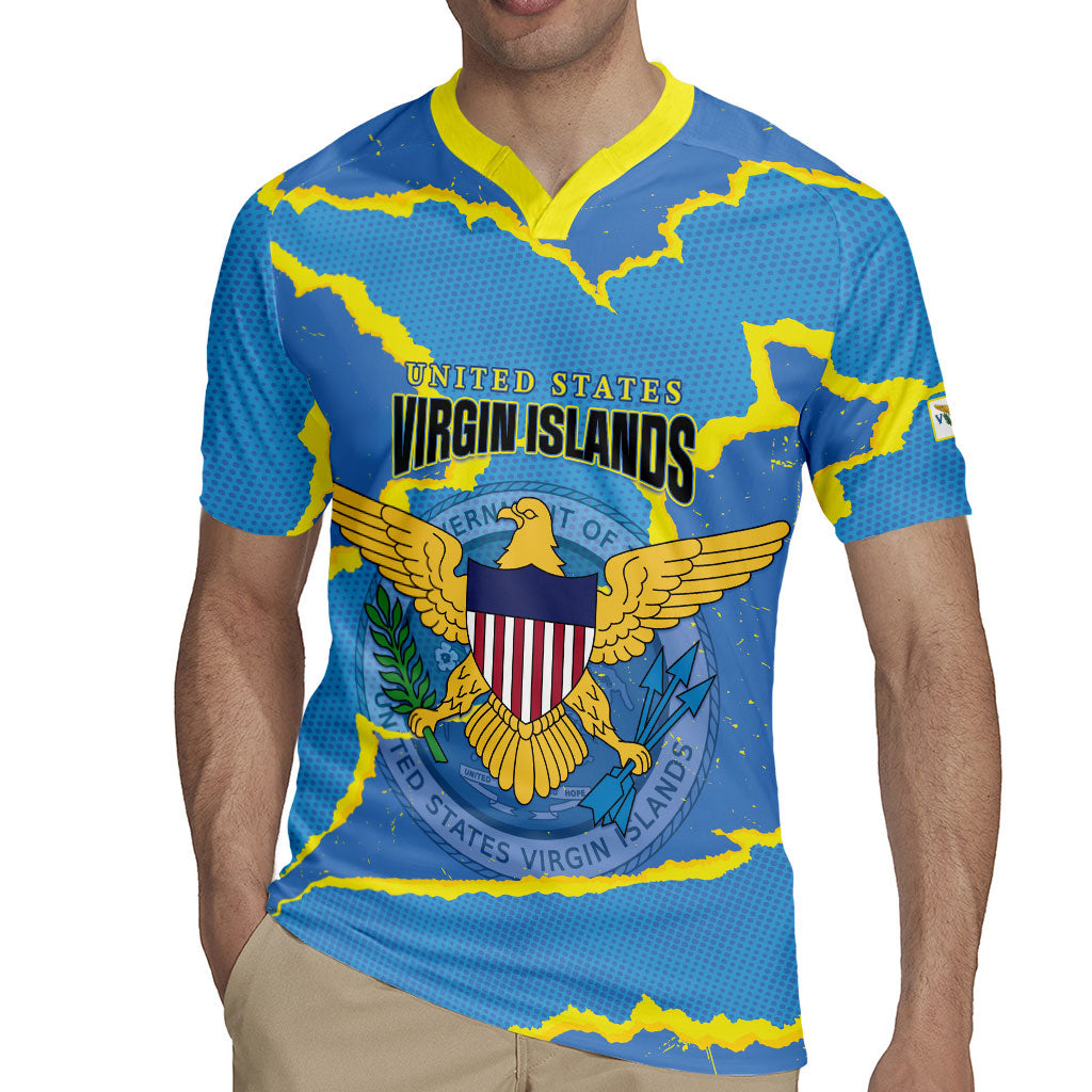 Personalized US Virgin Islands Rugby Jersey Grunge Stylized