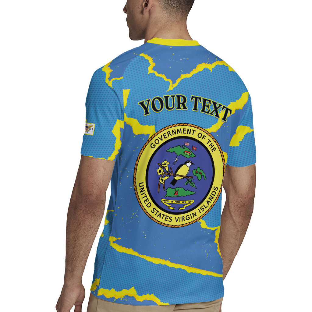 Personalized US Virgin Islands Rugby Jersey Grunge Stylized